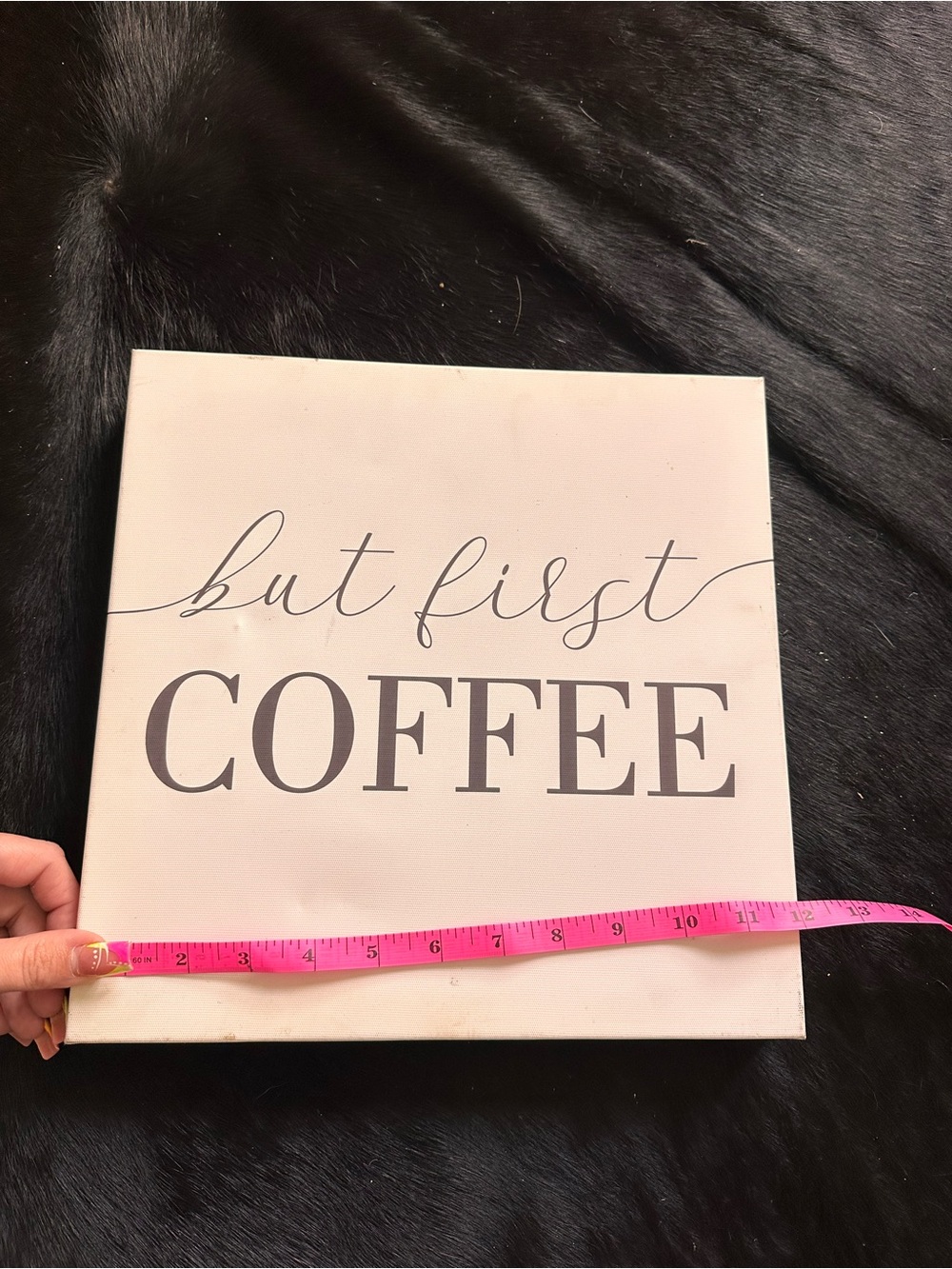 But First Coffee Wall Art Sign - White and Gray